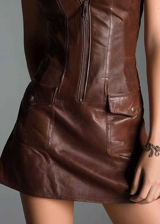 Robe Femme Ajustée Sans Manches Avec Poches Zippées 4