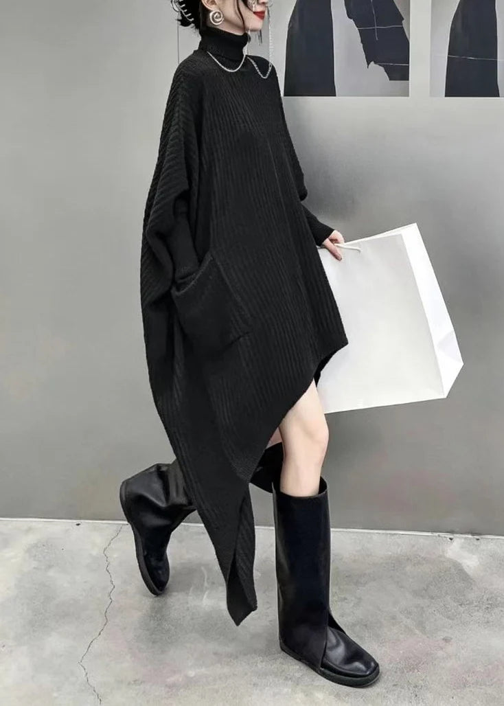 Robe Femme Asymétrique Col Roulé Moderne 2