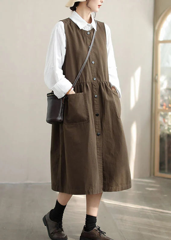 Robe Femme Automne Coupe Ample avec Poches Oversize 0