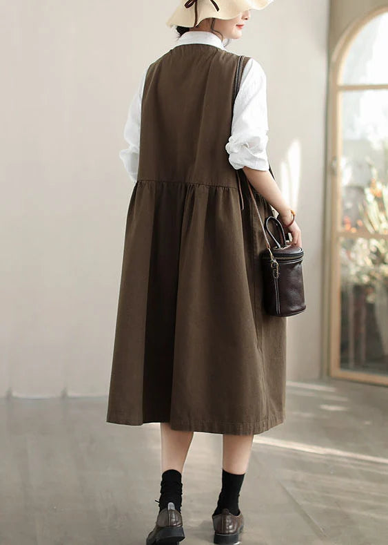 Robe Femme Automne Coupe Ample avec Poches Oversize 2