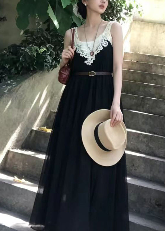 Robe Femme Boho Col en V Patchwork Sans Manches 0