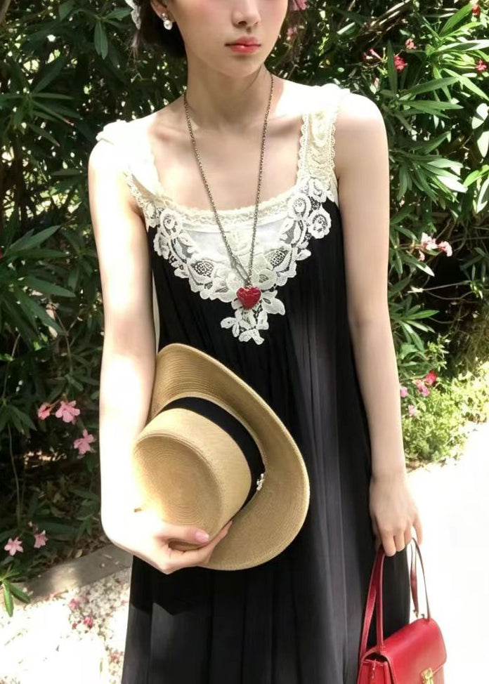 Robe Femme Boho Col en V Patchwork Sans Manches 2