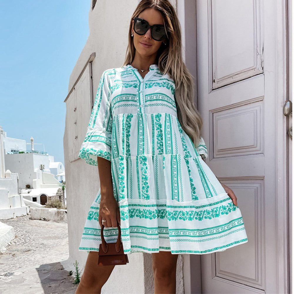 Robe Femme Boho à Volants en Tissu Léger 1