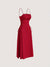 Robe Femme Cami Décolleté Carré Dos Nu Détails Froncés Tissu Doux 1