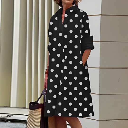 Robe Femme Chemise Oversize Coton avec Manches Retroussées et Poches 6