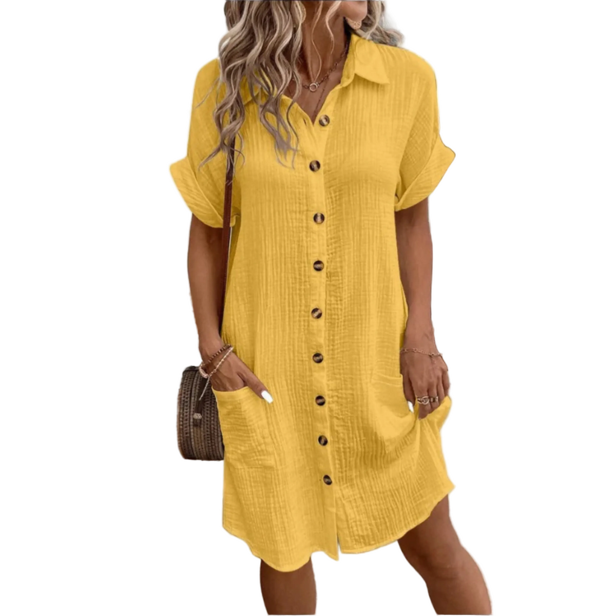 Robe Femme Chemise Polyvalente Chic 1