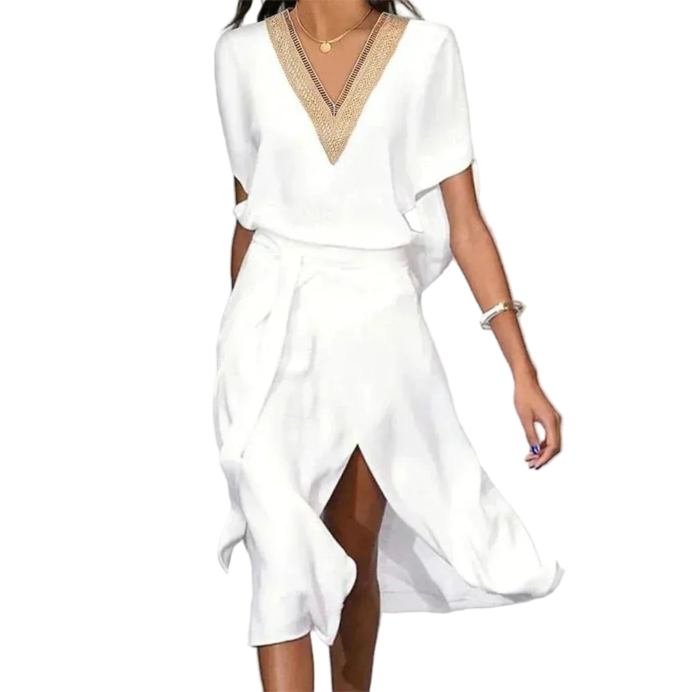 Robe Femme Col en V Moderne 0