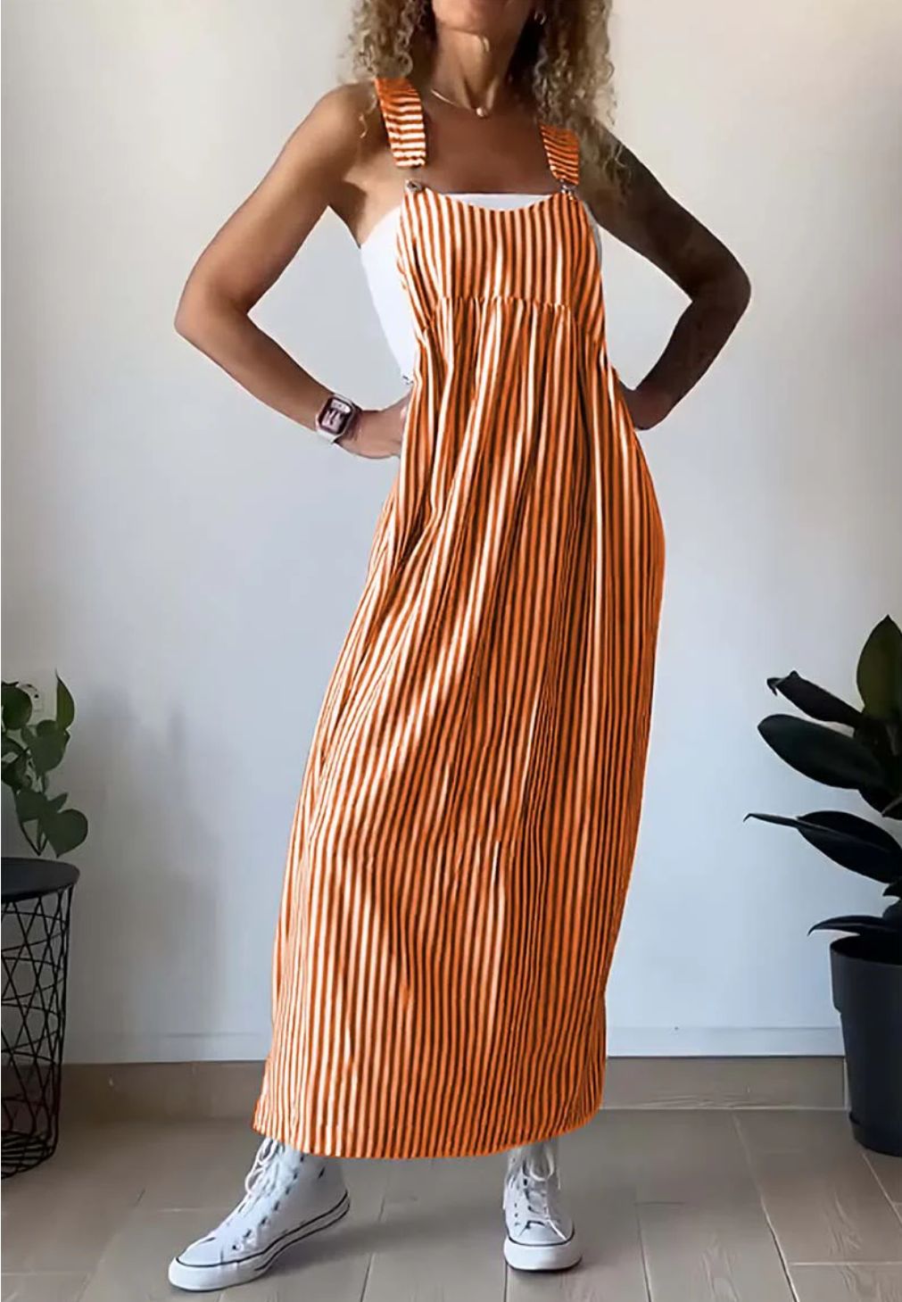 Robe Femme Décontractée à Rayures Midi 6