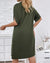 Robe Femme Drapée à Col V 2