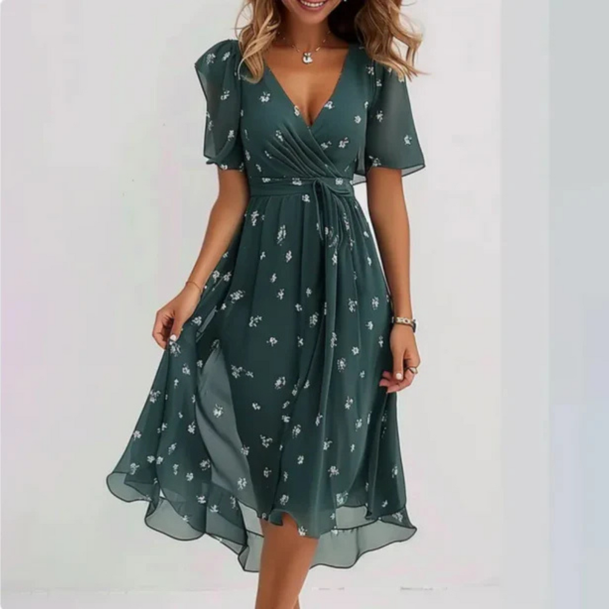 Robe Femme Fluide Col en V 0