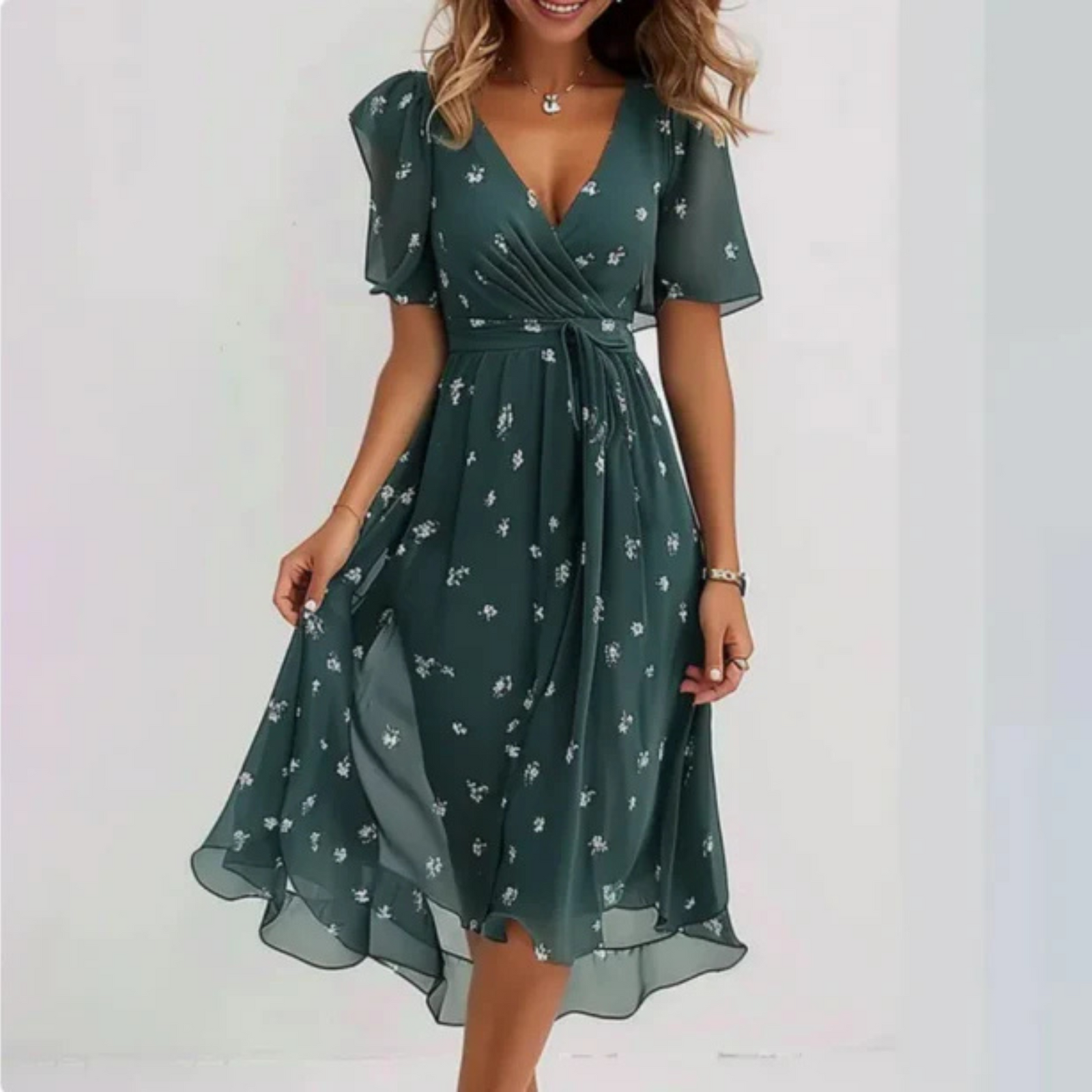 Robe Femme Fluide Col en V 0