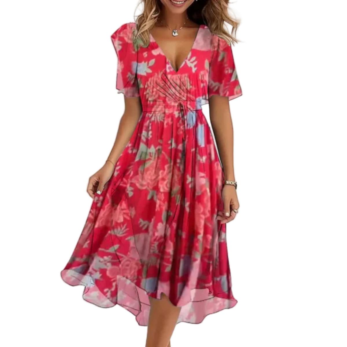 Robe Femme Fluide Col en V 1