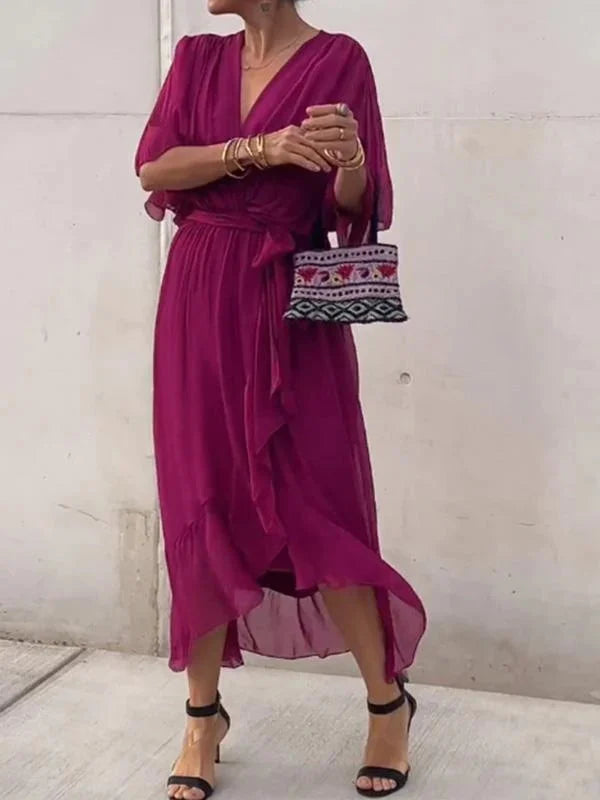 Robe Femme Fluide Col en V Pour Soirée 7