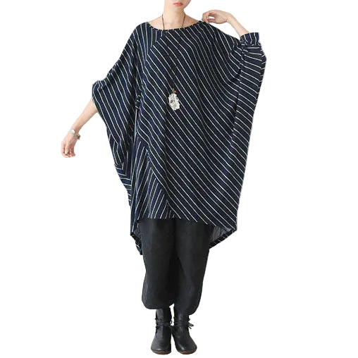 Robe Femme Grande Taille Style Caftan à Bandes Forme O Automne 0