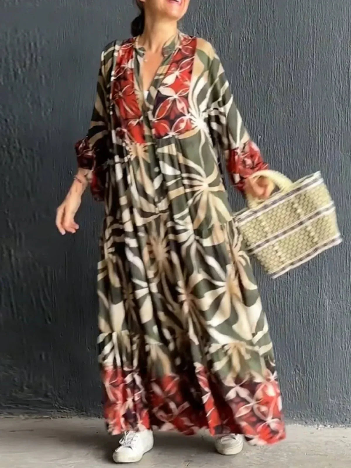 Robe Femme Imprimée Ample Tissu Léger 2