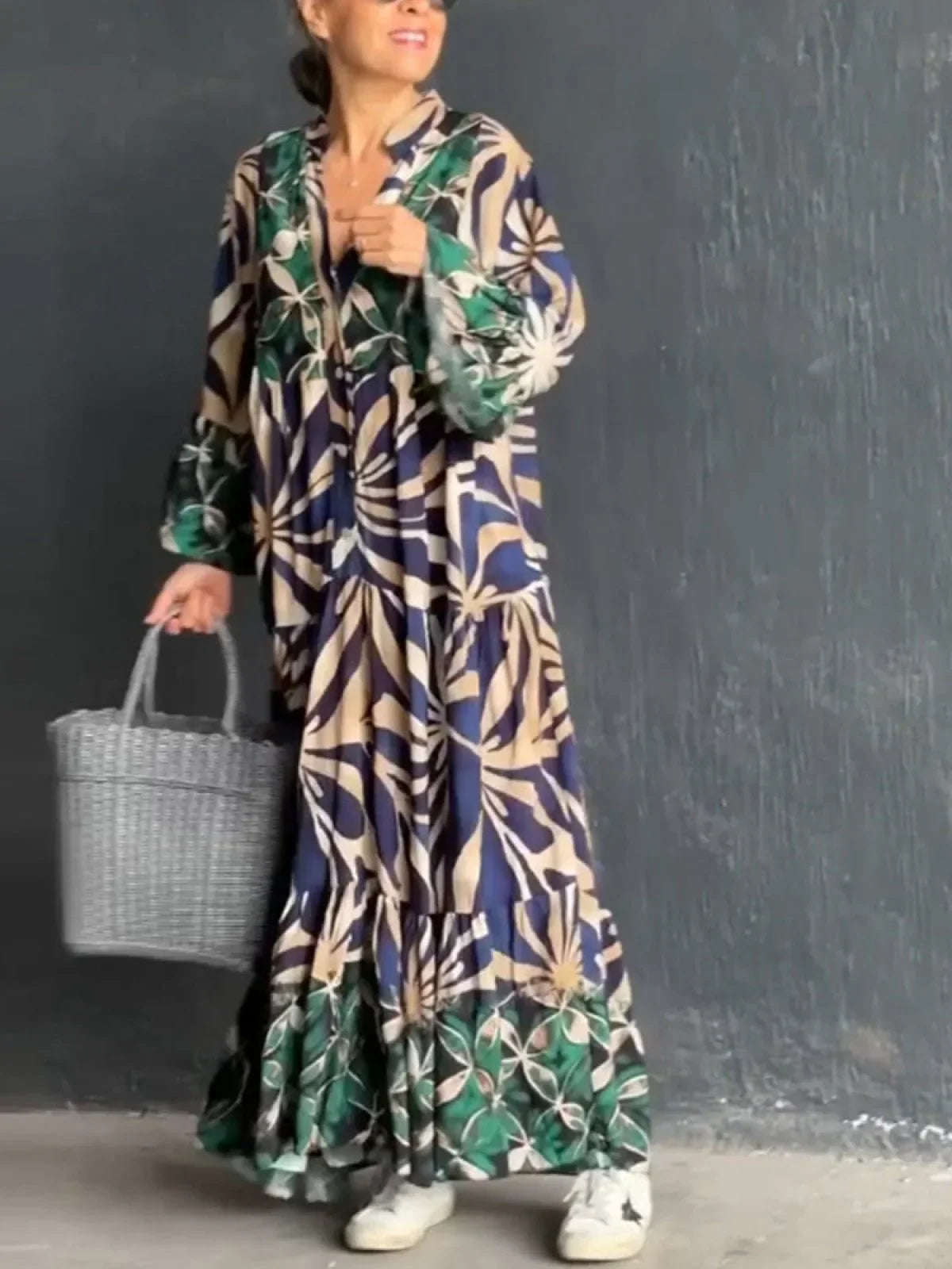 Robe Femme Imprimée Ample Tissu Léger 5