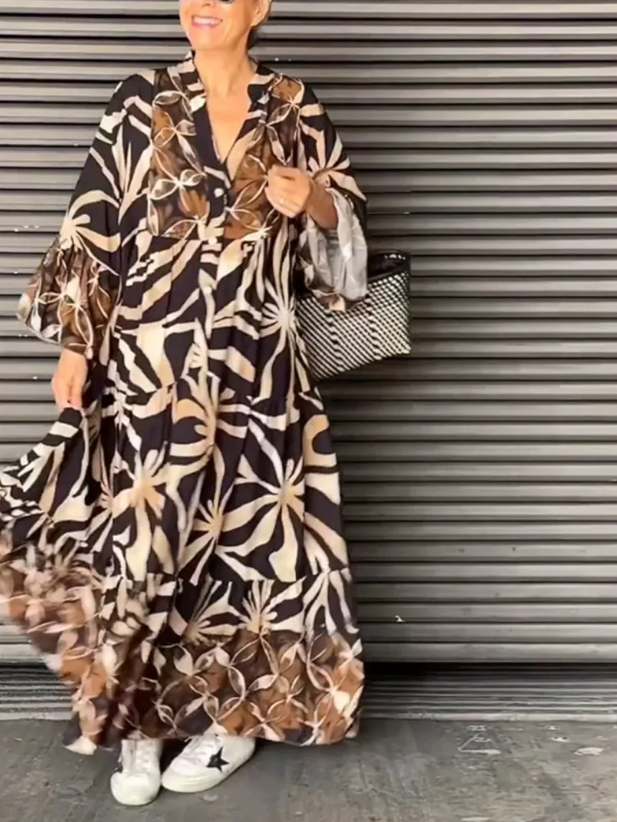 Robe Femme Imprimée Ample Tissu Léger 7