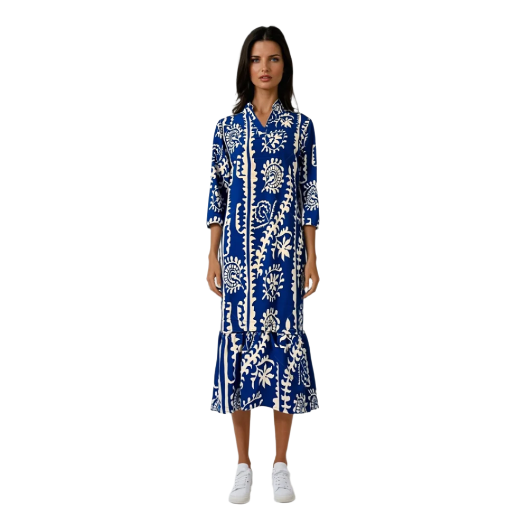 Robe Femme Imprimée Décontractée à Col V en Polyester 0