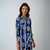 Robe Femme Imprimée Décontractée à Col V en Polyester 1