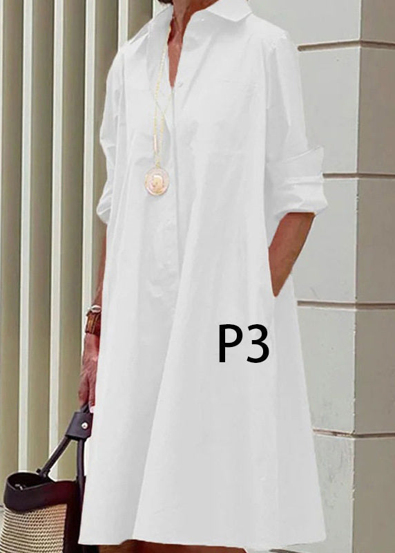 Robe Femme Imprimée à Col Claudine Manches Longues 2