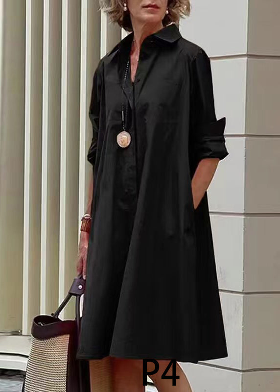 Robe Femme Imprimée à Col Claudine Manches Longues 3