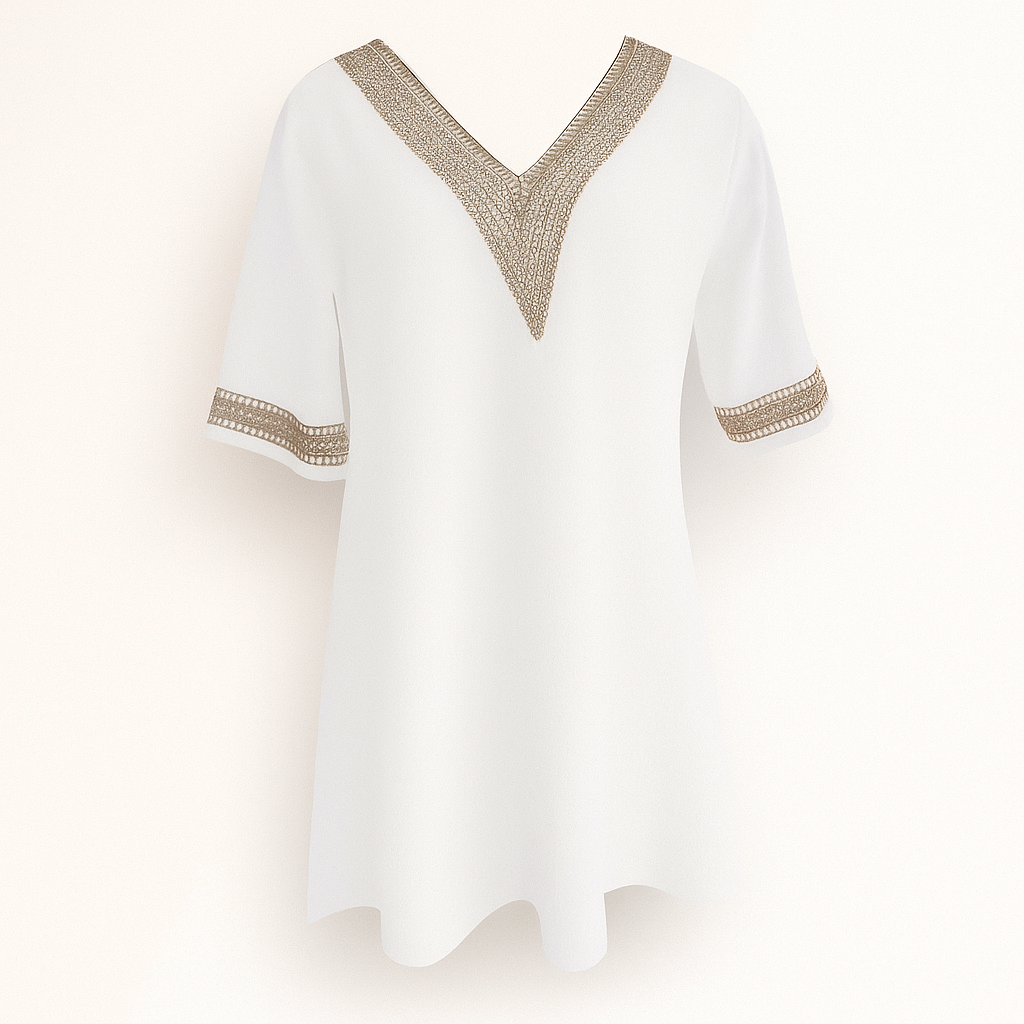 Robe Femme Longue Décontractée Col en V avec Dentelle 4