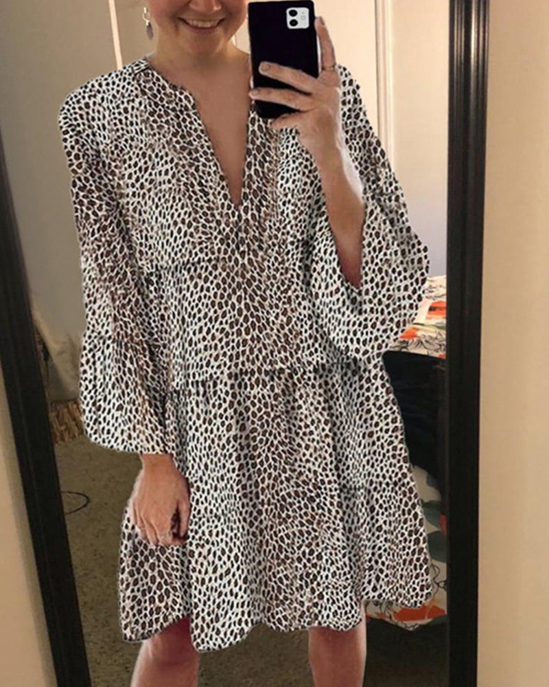 Robe Femme Mi-Longue à Imprimé Léopard 1