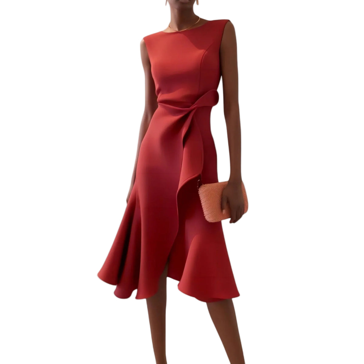 Robe Femme Midi Asymétrique Drapée 0