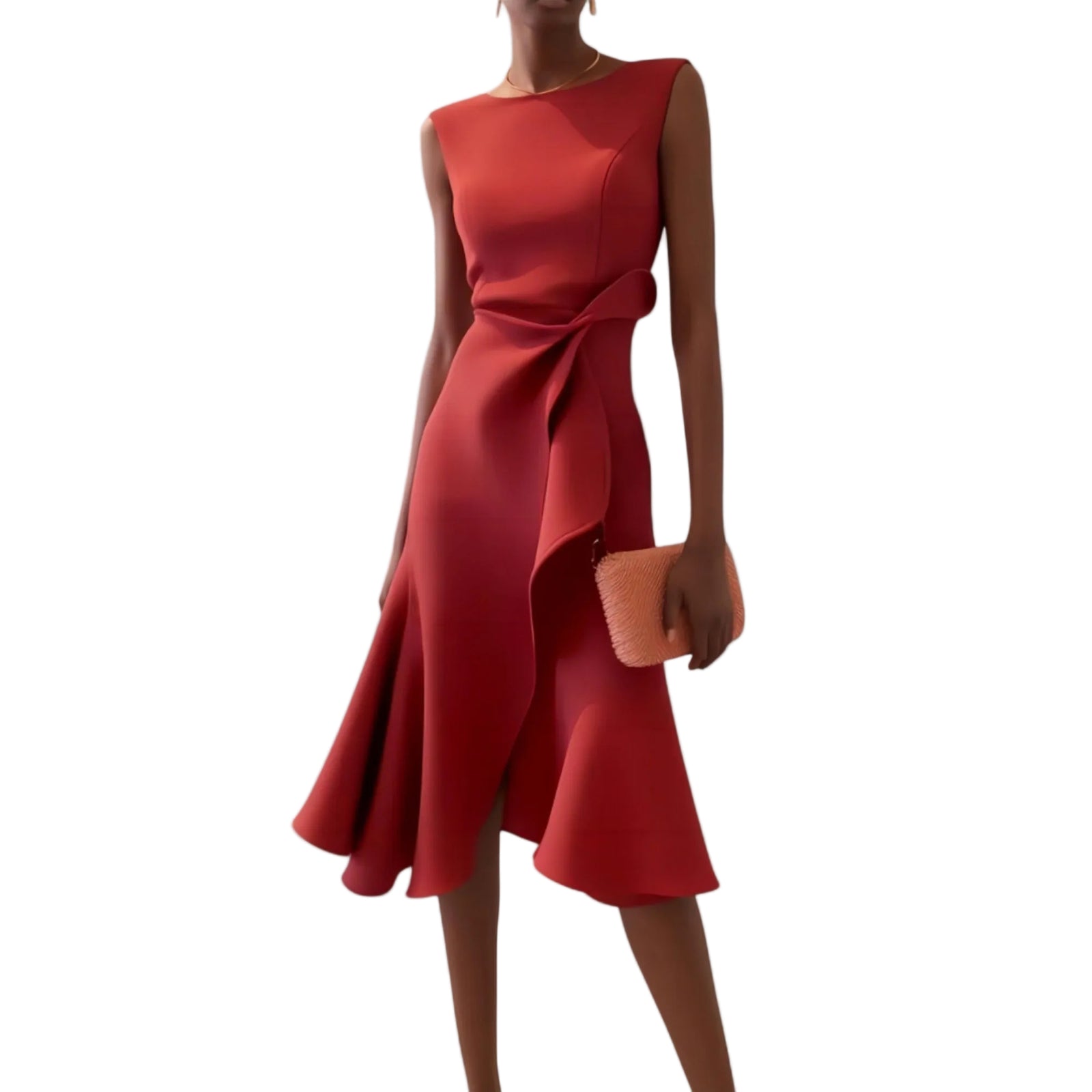 Robe Femme Midi Asymétrique Drapée 0