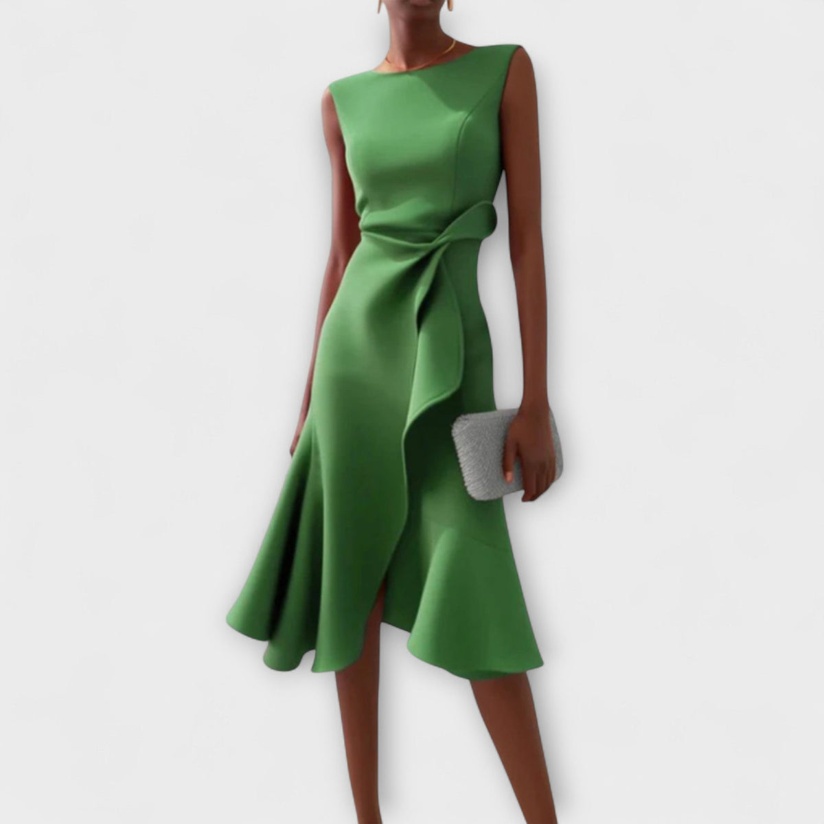 Robe Femme Midi Asymétrique Drapée 5