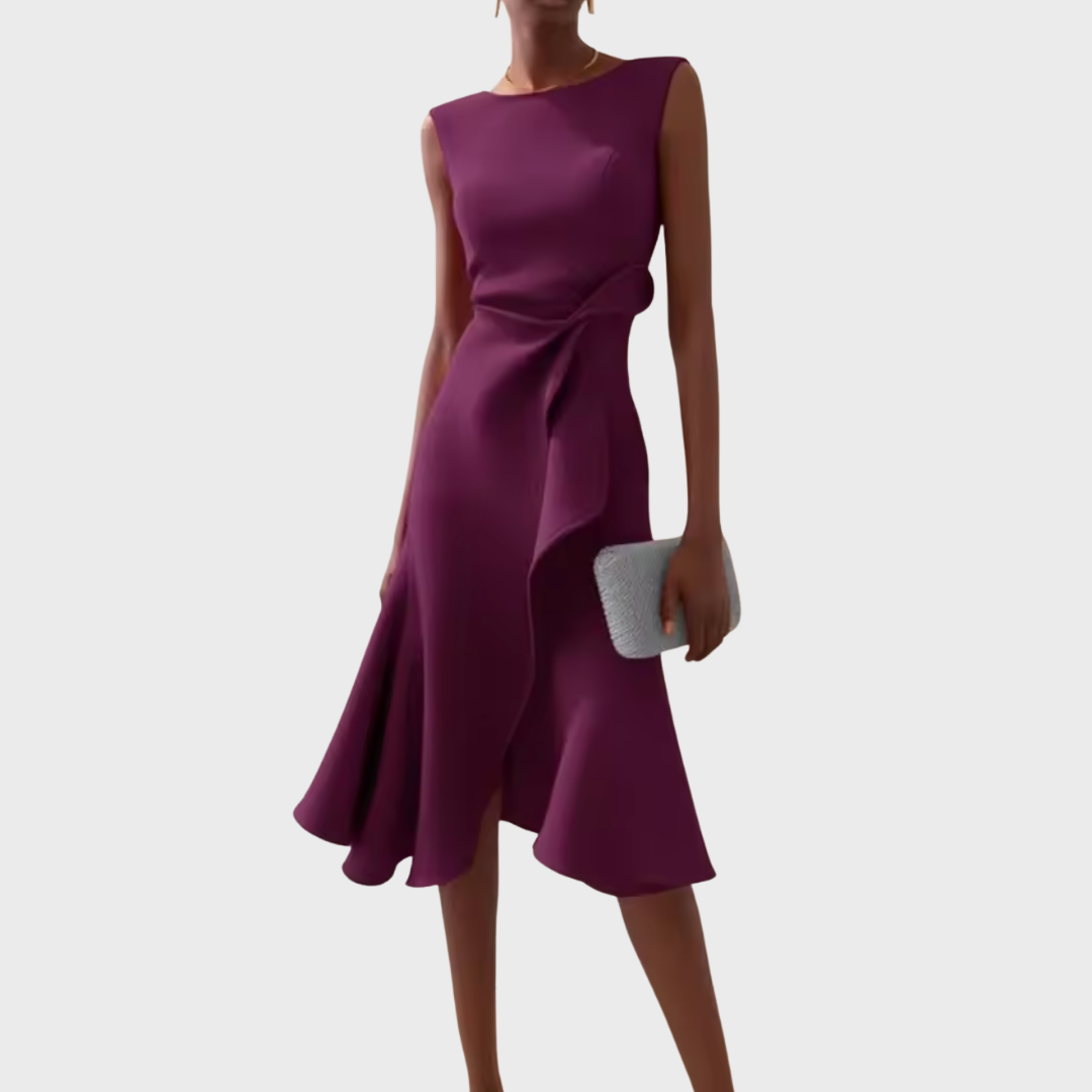 Robe Femme Midi Asymétrique Drapée 6
