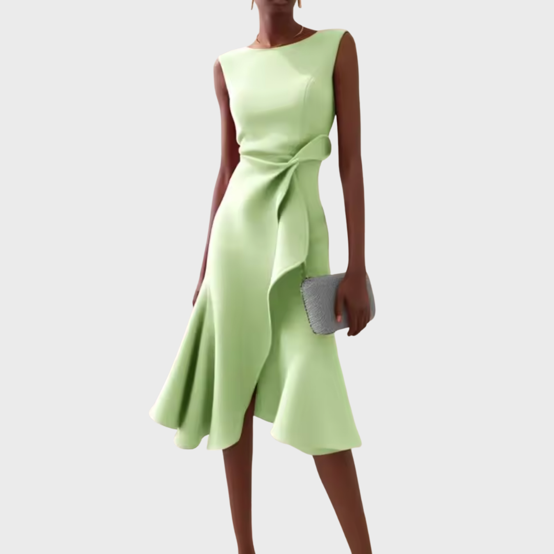 Robe Femme Midi Asymétrique Drapée 7