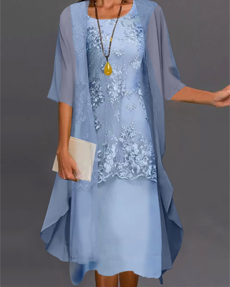 Robe Femme Midi Chic Deux Pièces 0