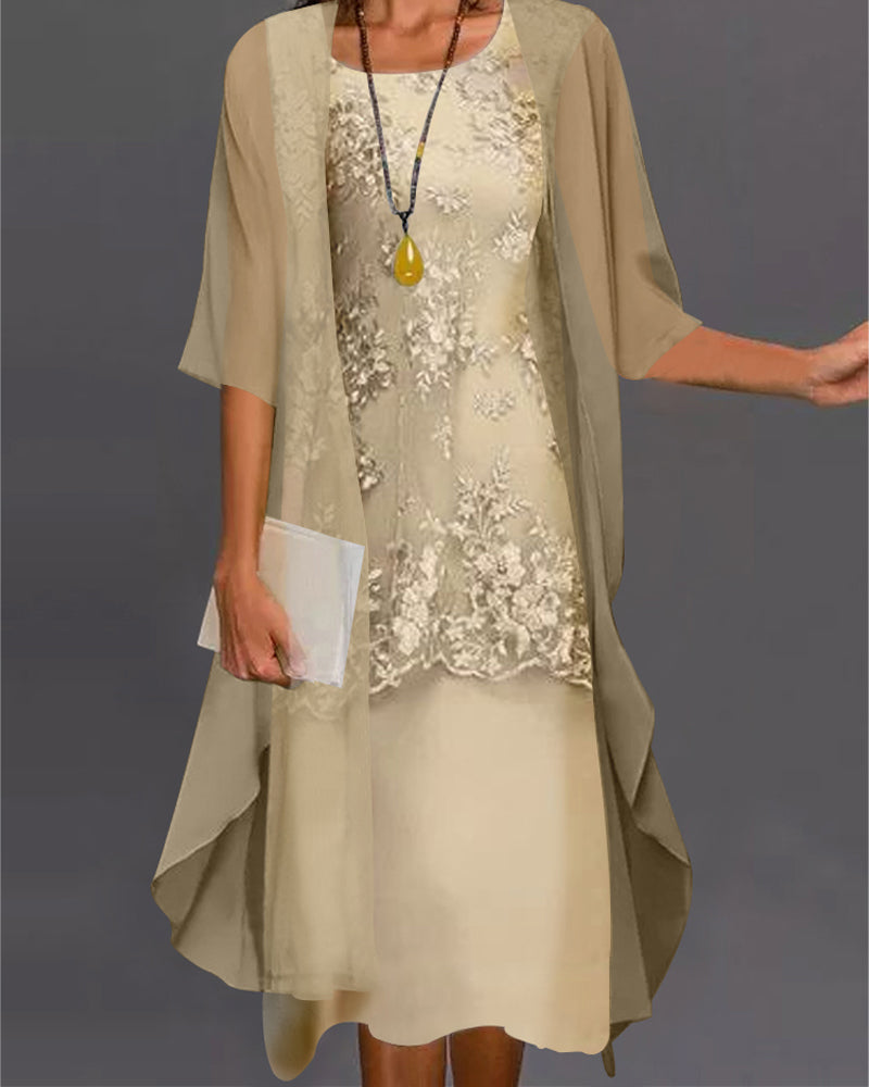 Robe Femme Midi Chic Deux Pièces 1