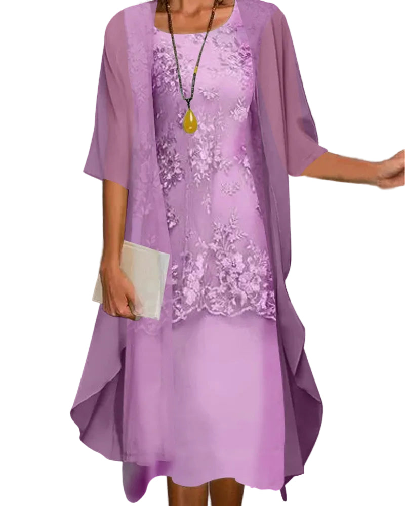Robe Femme Midi Chic Deux Pièces 2