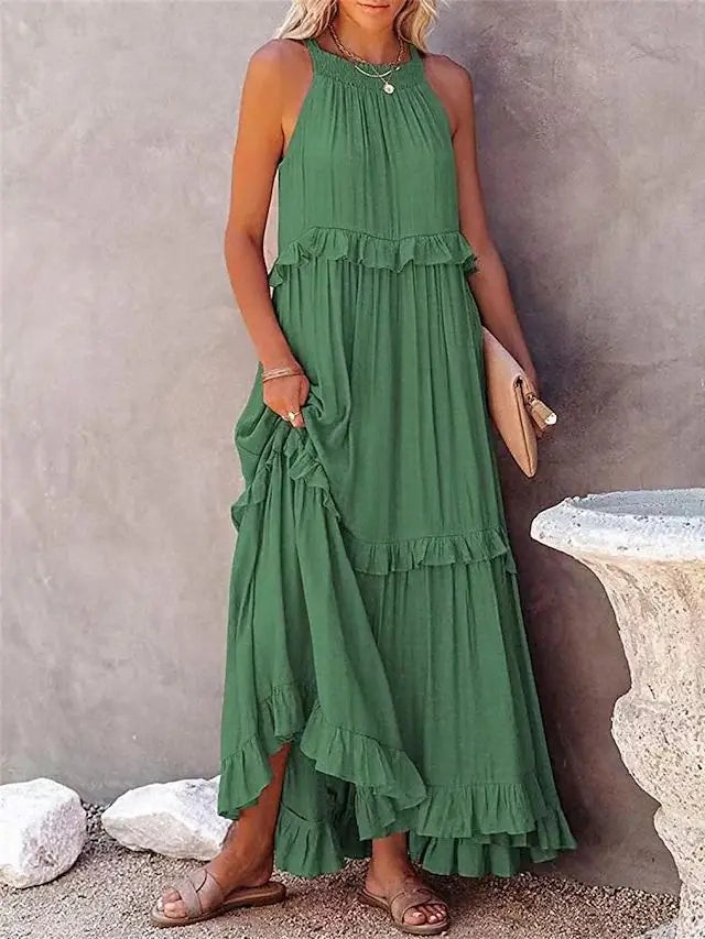 Robe Femme Midi Fluide Inspirée de la Nature 0