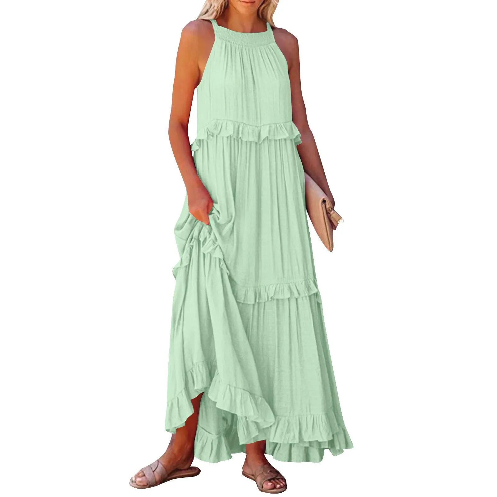 Robe Femme Midi Fluide Inspirée de la Nature 10