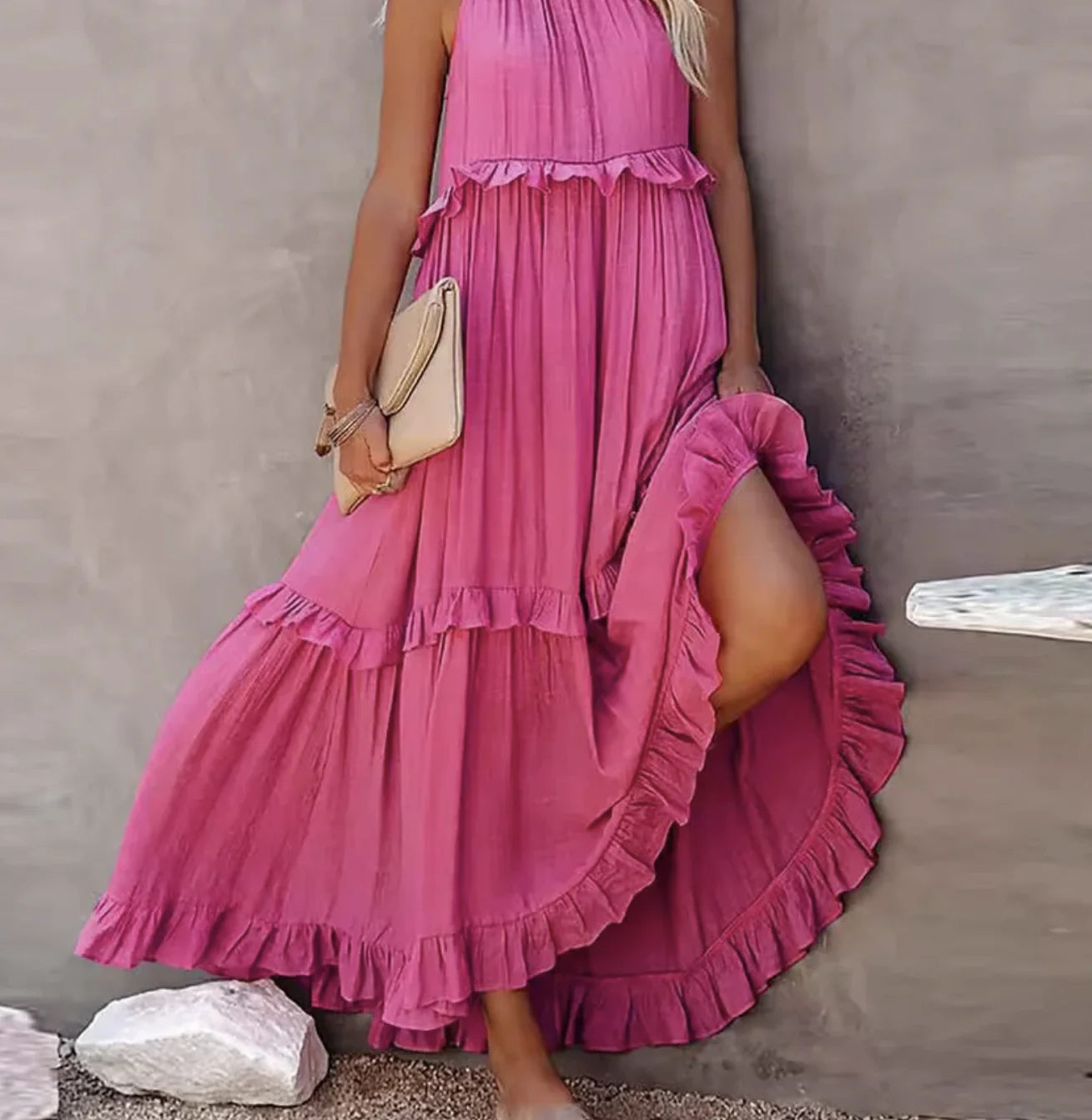 Robe Femme Midi Fluide Inspirée de la Nature 4