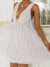 Robe Femme Mini Encolure en V Profonde Coton Taille Empire 2