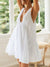 Robe Femme Mini Encolure en V Profonde Coton Taille Empire 7
