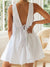 Robe Femme Mini Encolure en V Profonde Coton Taille Empire 8