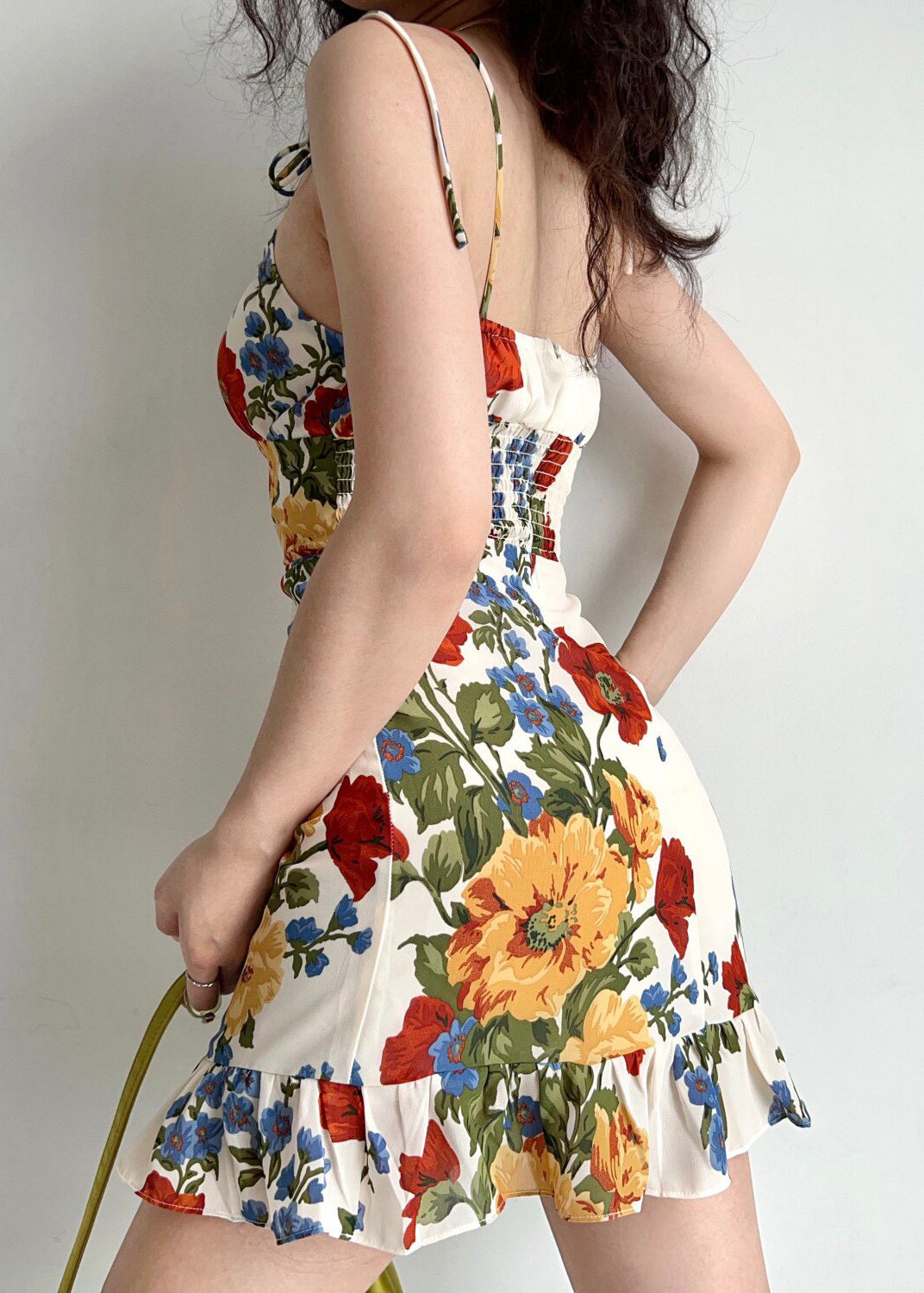 Robe Femme Mini à Volants Imprimé Floral 3