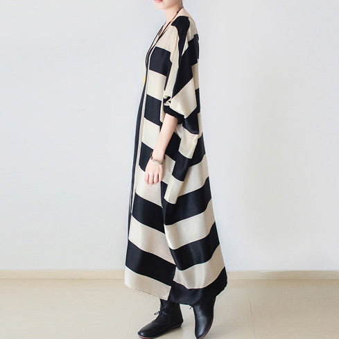 Robe Femme Oversize Rayée Style Caftan Automne 2