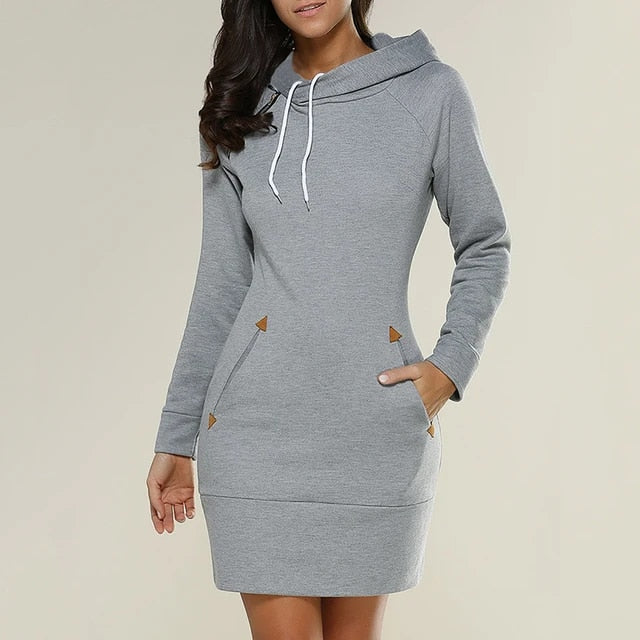 Robe Femme Pull à Capuche Moderne et Confortable 1