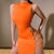 Robe Femme Sans Manches Col Montant Découpée 5