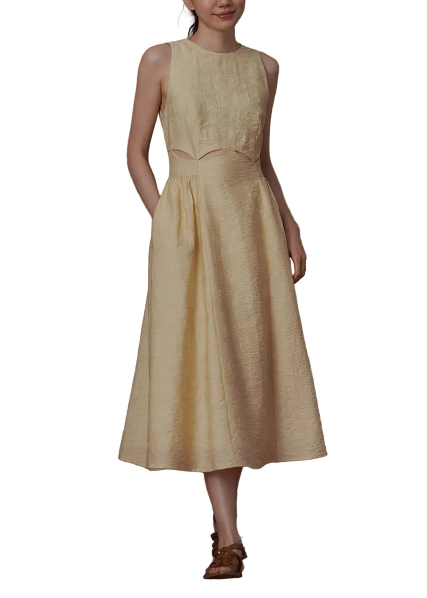 Robe Femme Sans Manches Jacquard Ajourée 0