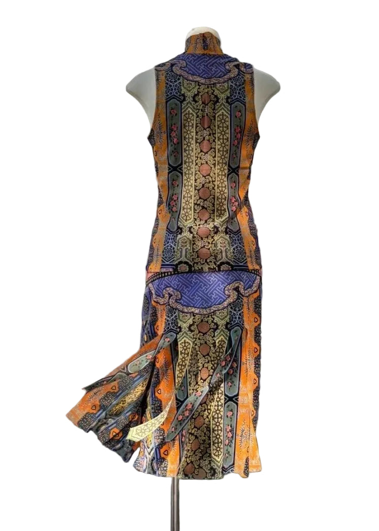 Robe Femme Sans Manches Style Bohème Imprimé Patchwork 0