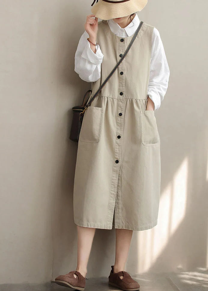 Robe Femme Sans Manches à Poches Oversize 3