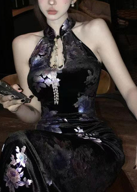 Robe Femme Style Chinois Col Montant Sans Manches 3