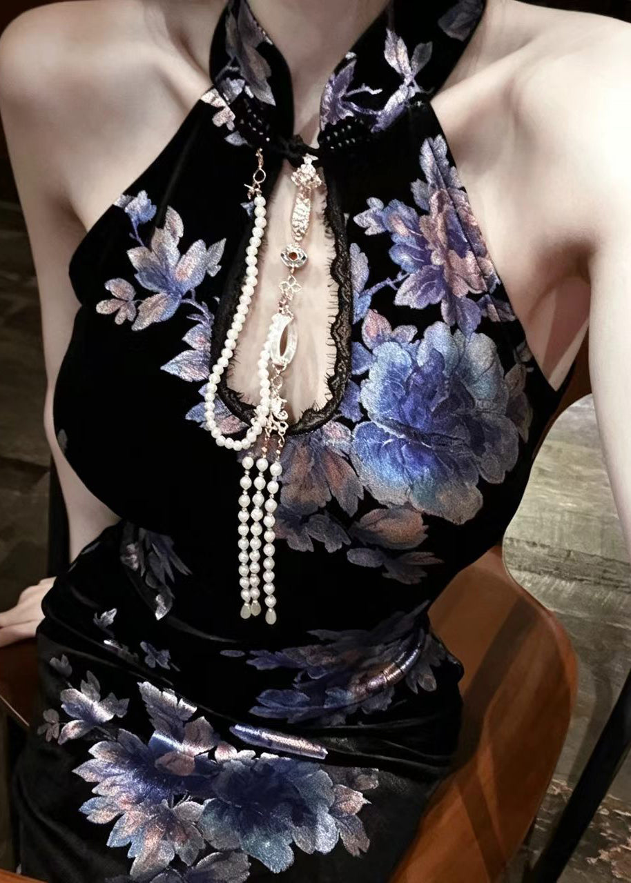 Robe Femme Style Chinois Col Montant Sans Manches 4